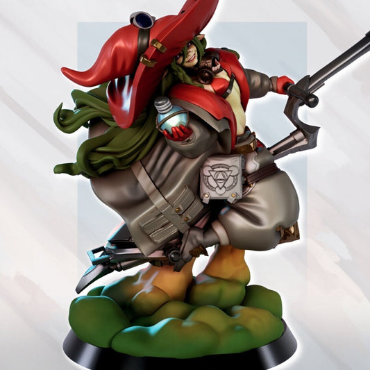 Nimue on Broom | Goblin Witch | NSFW Option | Medium | 32mm or 75mm Scale | Gaz Minis | Dungeons and Dragons | TTRPG | Miniature