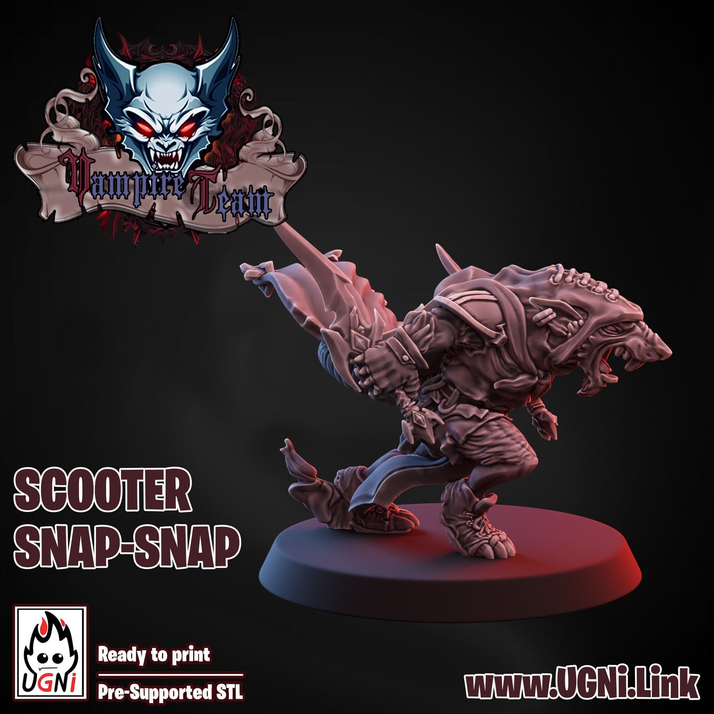 Scooter Snap Snap | Rat Runner Star | 2 Versions | Fantasy Football | Ugni Miniatures