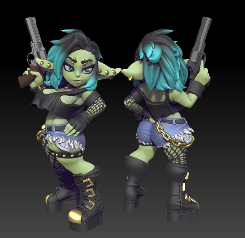 Leora | Gothblin Goblin | Medium | Dungeons and Dragons | Pathfinder | Adventurer | Twin Goddess Miniatures