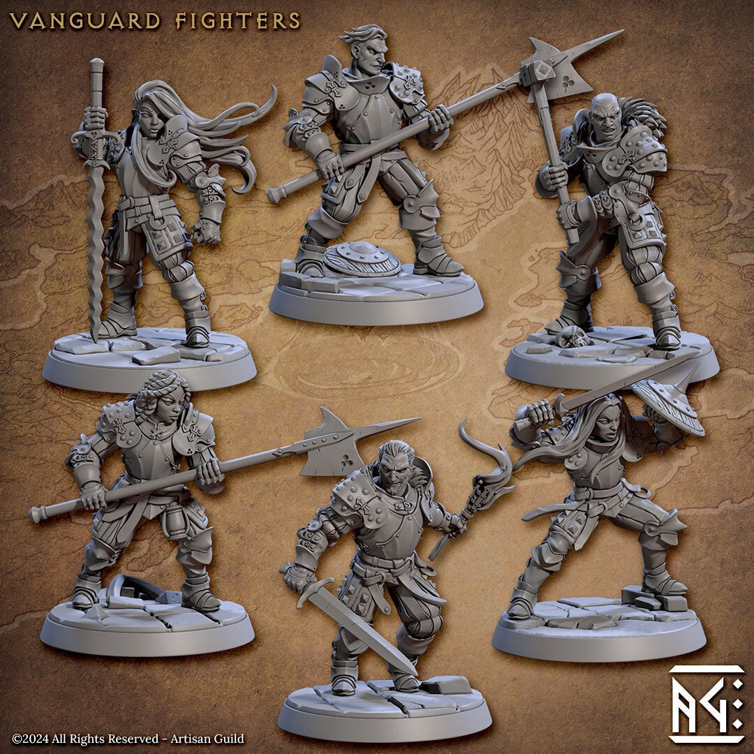 Vanguard Fighters |  Medium | 32mm | Human Knights | Paladins | Medium | 32mm | Dungeons and Dragons | Artisan Guild | Vanguard Fighters