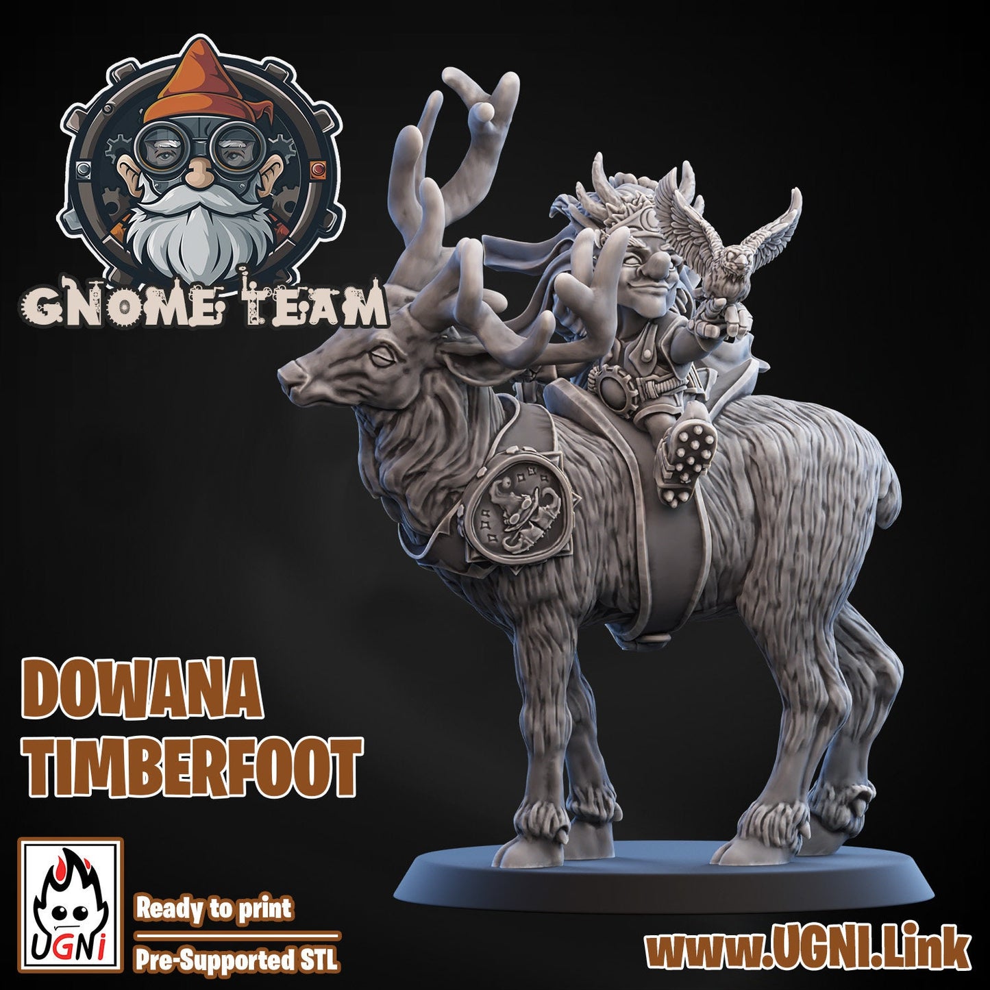 Dowana Timberfoot | Elk Rider | Gnome Star Player | Stunty Gardeners | Fantasy Football | Ugni Miniatures