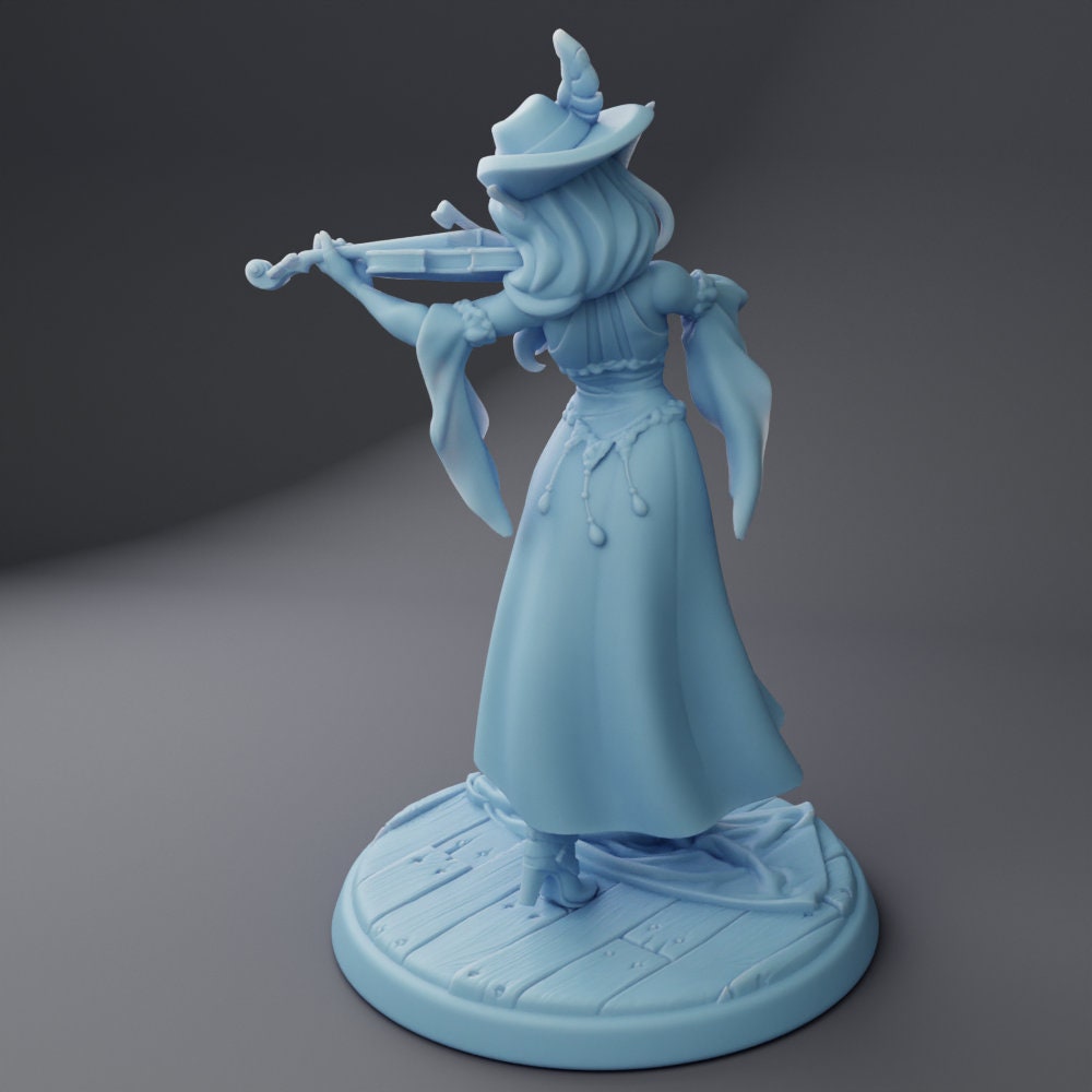 Silv the Bard | Medium | 2 Variants | 32mm Scale | Twin Goddess Miniatures | Dungeons and Dragons