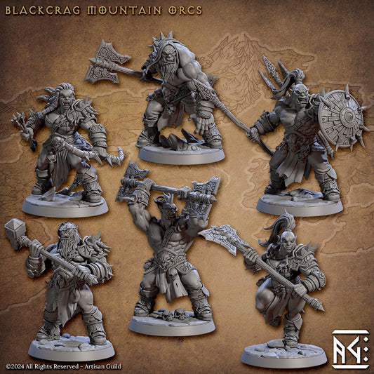 Blackcrag Orcs | Medium | 32mm | Artisan Guild | Blackcrag Orcs | Dungeons and Dragons | Encounter Miniatures | 8k Resin Print Quality