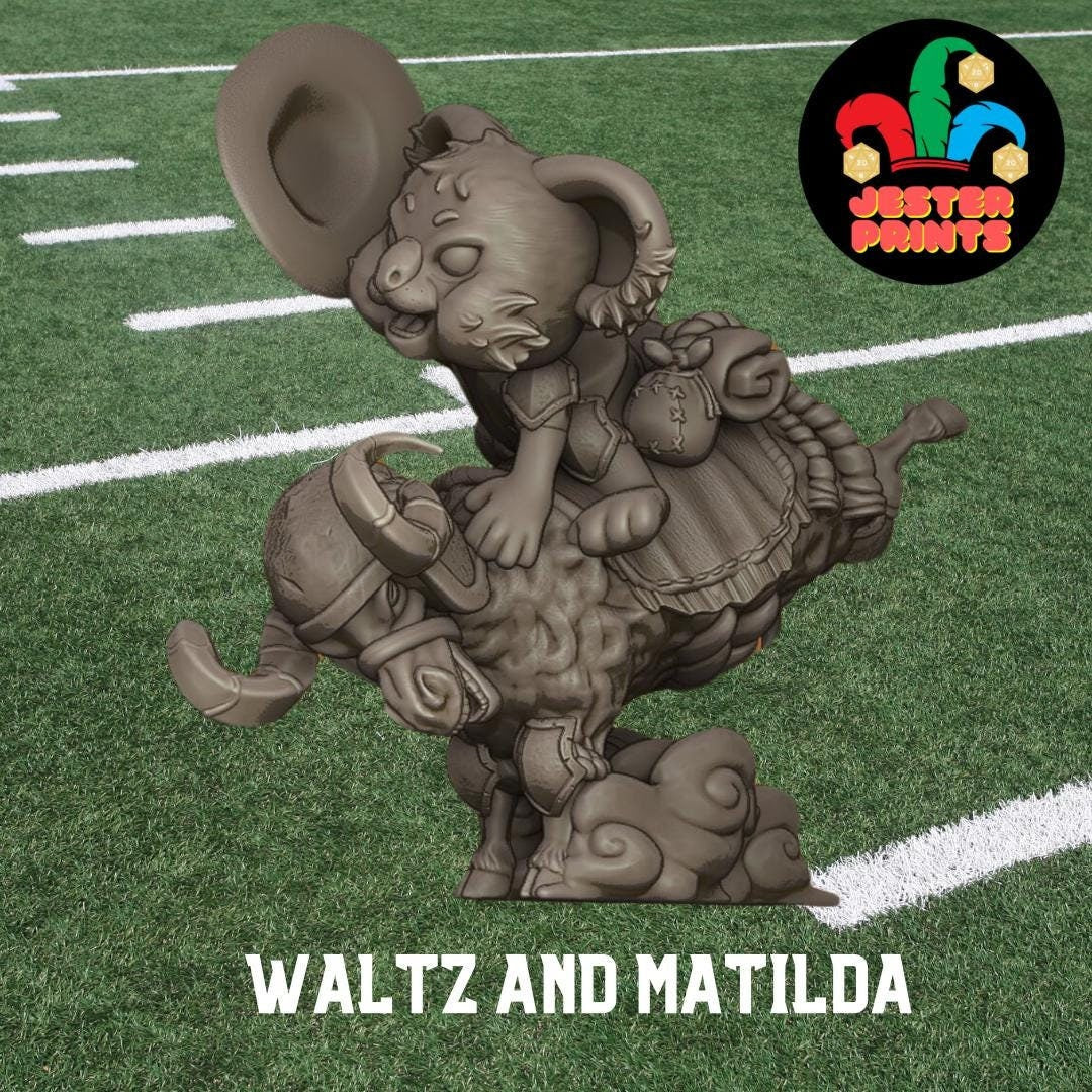 Waltz and Matilda | Jolly Jumbuck Rider | Star Player | Australian Themed | Fantasy Football | Jester Prints Celebration Miniature