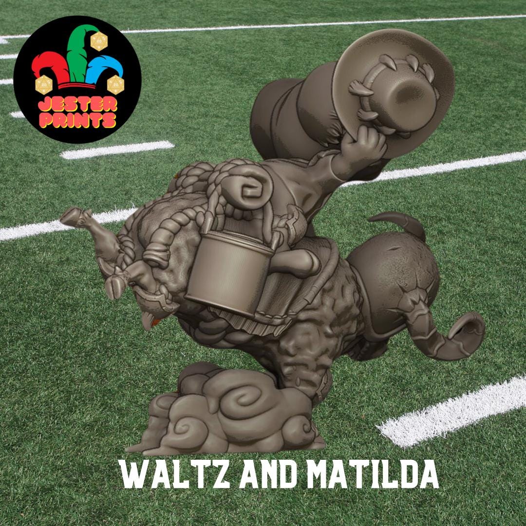 Waltz and Matilda | Jolly Jumbuck Rider | Star Player | Australian Themed | Fantasy Football | Jester Prints Celebration Miniature