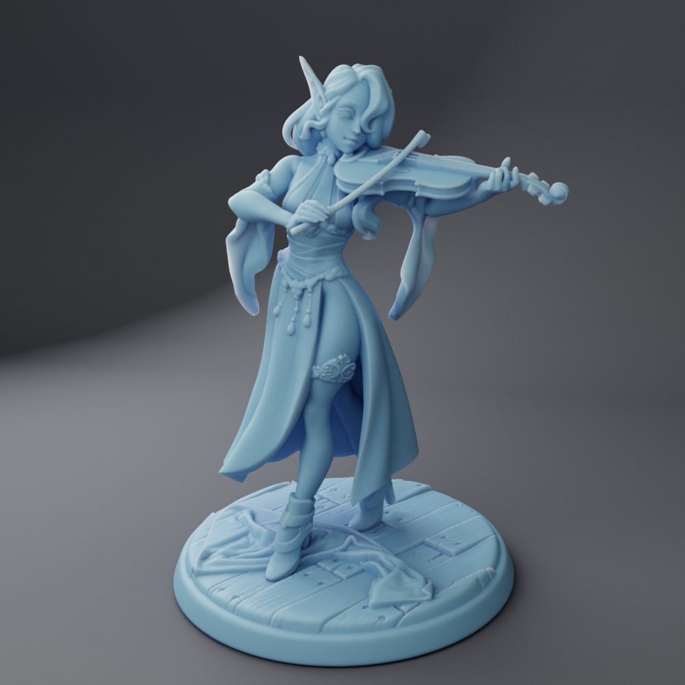 Silv the Bard | Medium | 2 Variants | 32mm Scale | Twin Goddess Miniatures | Dungeons and Dragons