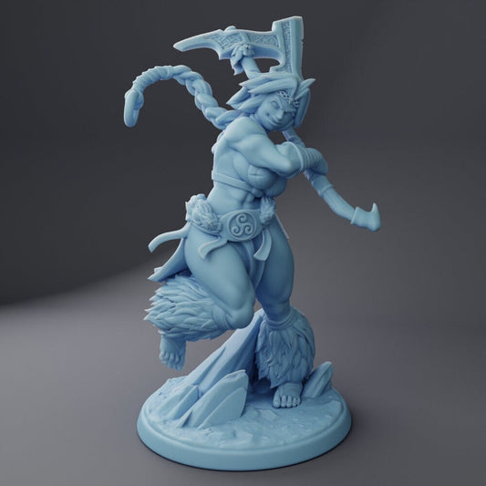 Millie the Merc | Barbarian | Medium | 32mm Scale | Twin Goddess Miniatures | Reforged | Dungeons and Dragons | Player Character