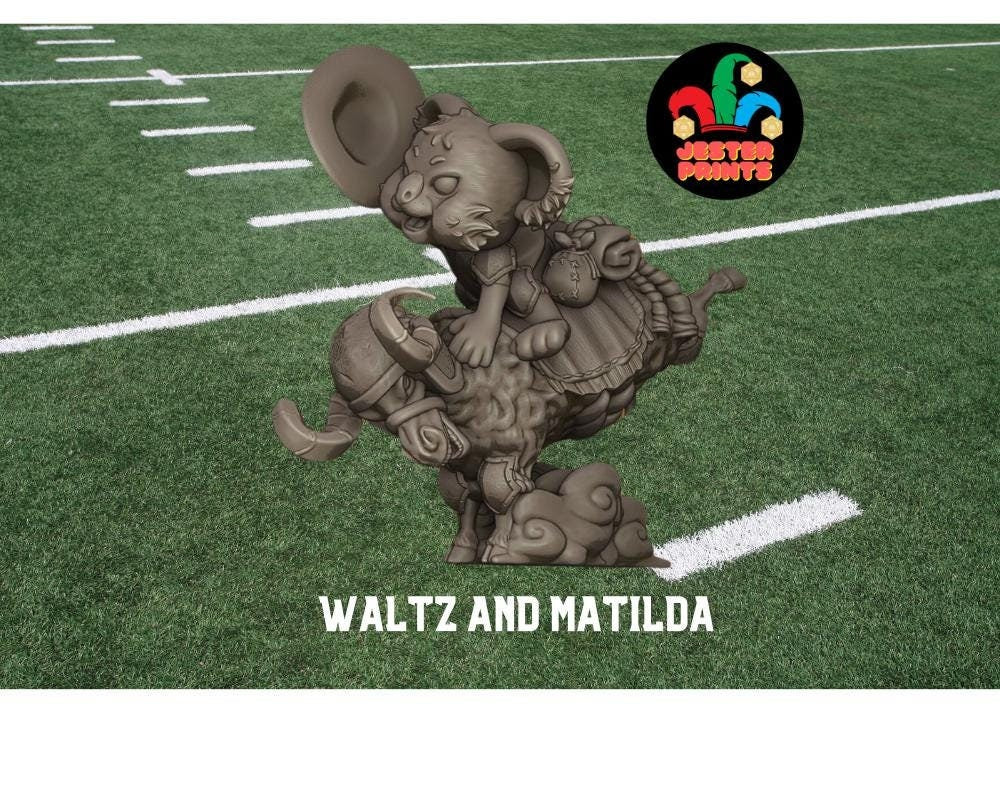 Waltz and Matilda | Jolly Jumbuck Rider | Star Player | Australian Themed | Fantasy Football | Jester Prints Celebration Miniature