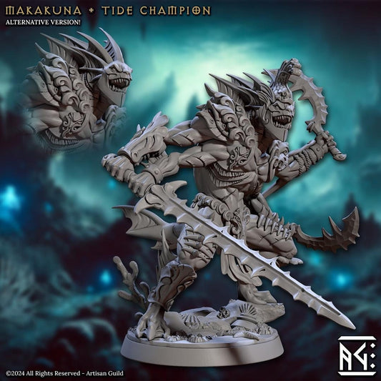 Makkakuna | Tide Champion | Medium | 32mm | Mirmidons of the Death Tide | Artisan Guild | Dungeons and Dragons | TTRPG | 8k Quality