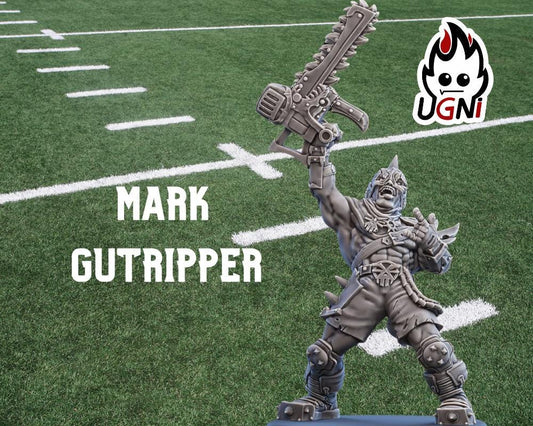 Mark Gutripper | Chainsaw Star Player | Secret Weapon | Chaotic Human | Fantasy Football | Ugni Miniatures