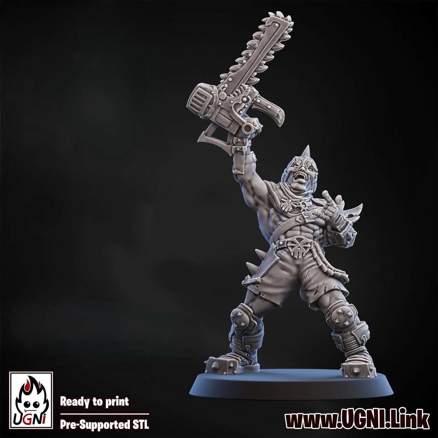 Mark Gutripper | Chainsaw Star Player | Secret Weapon | Chaotic Human | Fantasy Football | Ugni Miniatures