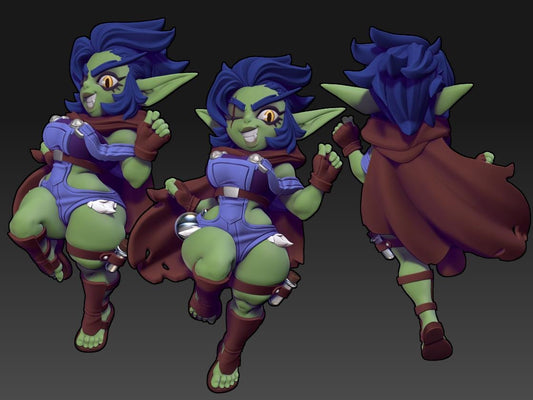 Goldie the Alchemist | Female Goblin | Medium | Reforged | Twin Goddess Miniatures | Dungeons and Dragons | TTRPG | Pathfinder | Greenskin