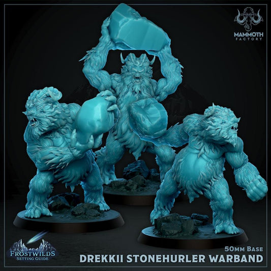 Drekkhi Stonehurler | Yeti | Abominable Snowman | 50mm Base Large | Dungeons and Dragons | 8k Resin Quality | Frostwilds | Mammoth Factory