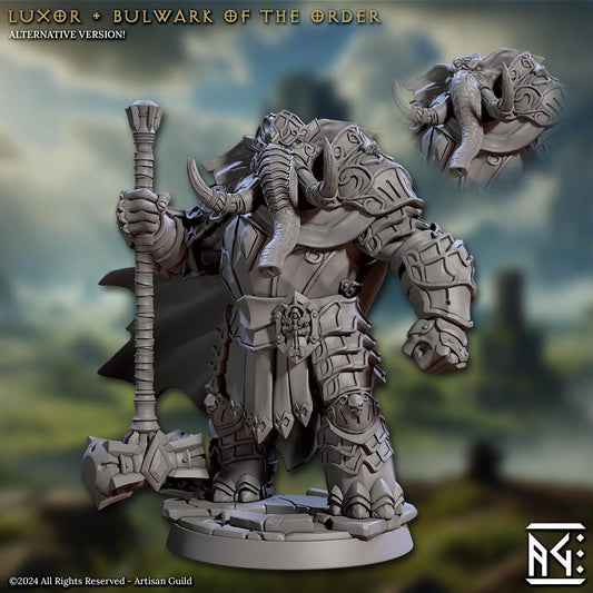 Luxor | Bulwark of the Order | 32mm | M | Loxodon Paladin | Elephorim Ivory Sentinels | Artisan Guild | Dungeons and Dragons | TTRPG