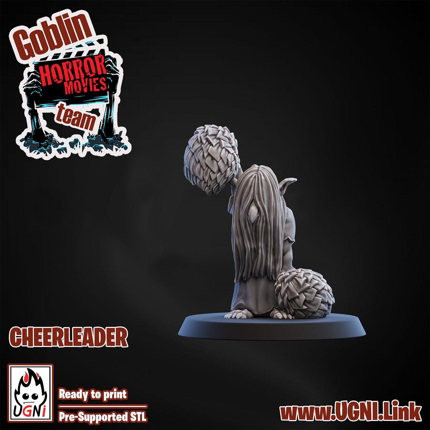 Goblin Horror Cheerleader | 3 Models | Support Staff | Goblin Horror Movie Team | Fantasy Football | Ugni