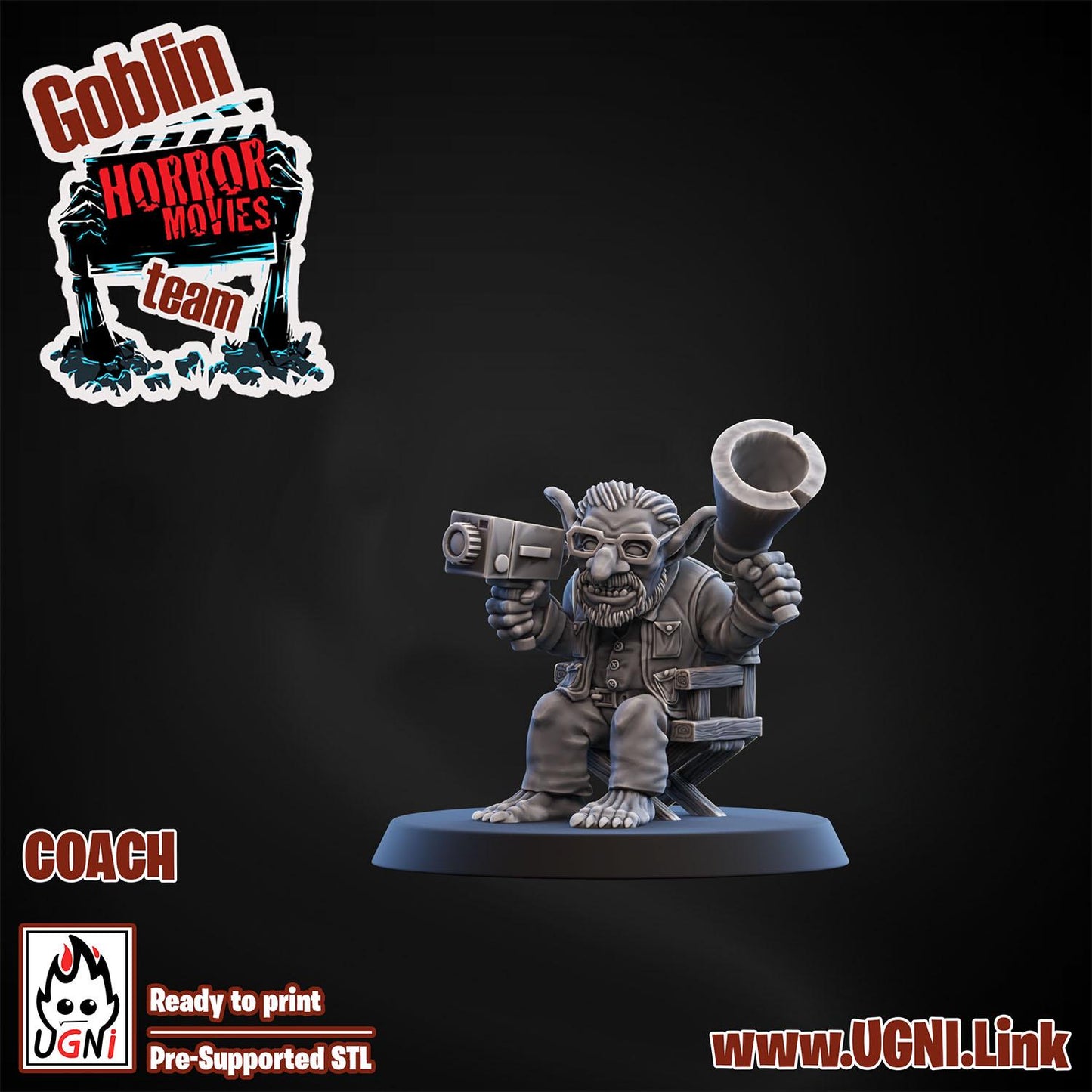 Goblin Horror Staff | 3 Models | Support Staff | Goblin Horror Movie Team | Fantasy Football | Ugni