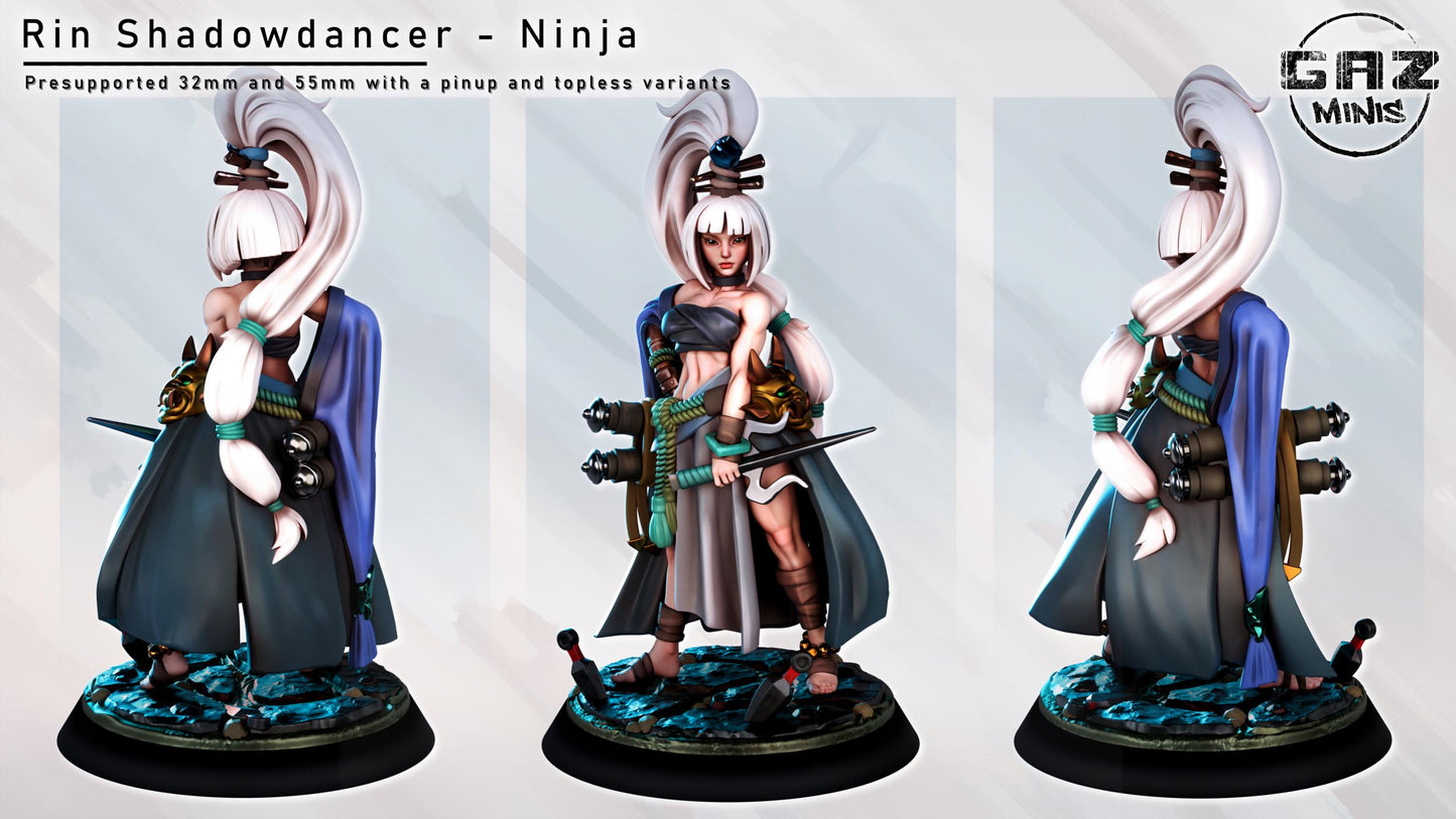 Rin Ninja Girl | Medium | 32mm Scale | Gaz Minis | Dungeons and Dragons | TTRPG | Miniature | Paladin | Knight