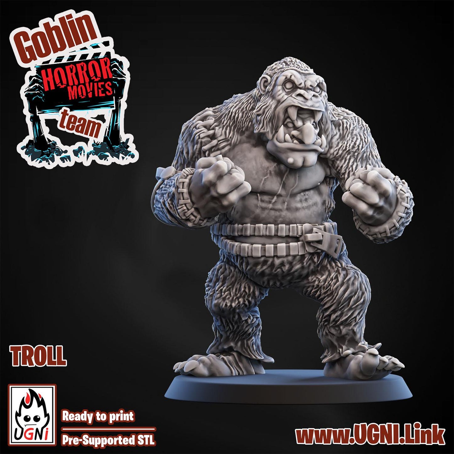 Goblin Horror Trolls | 3 Models | Big Guys | Goblin Horror Movie Team | Fantasy Football | Ugni