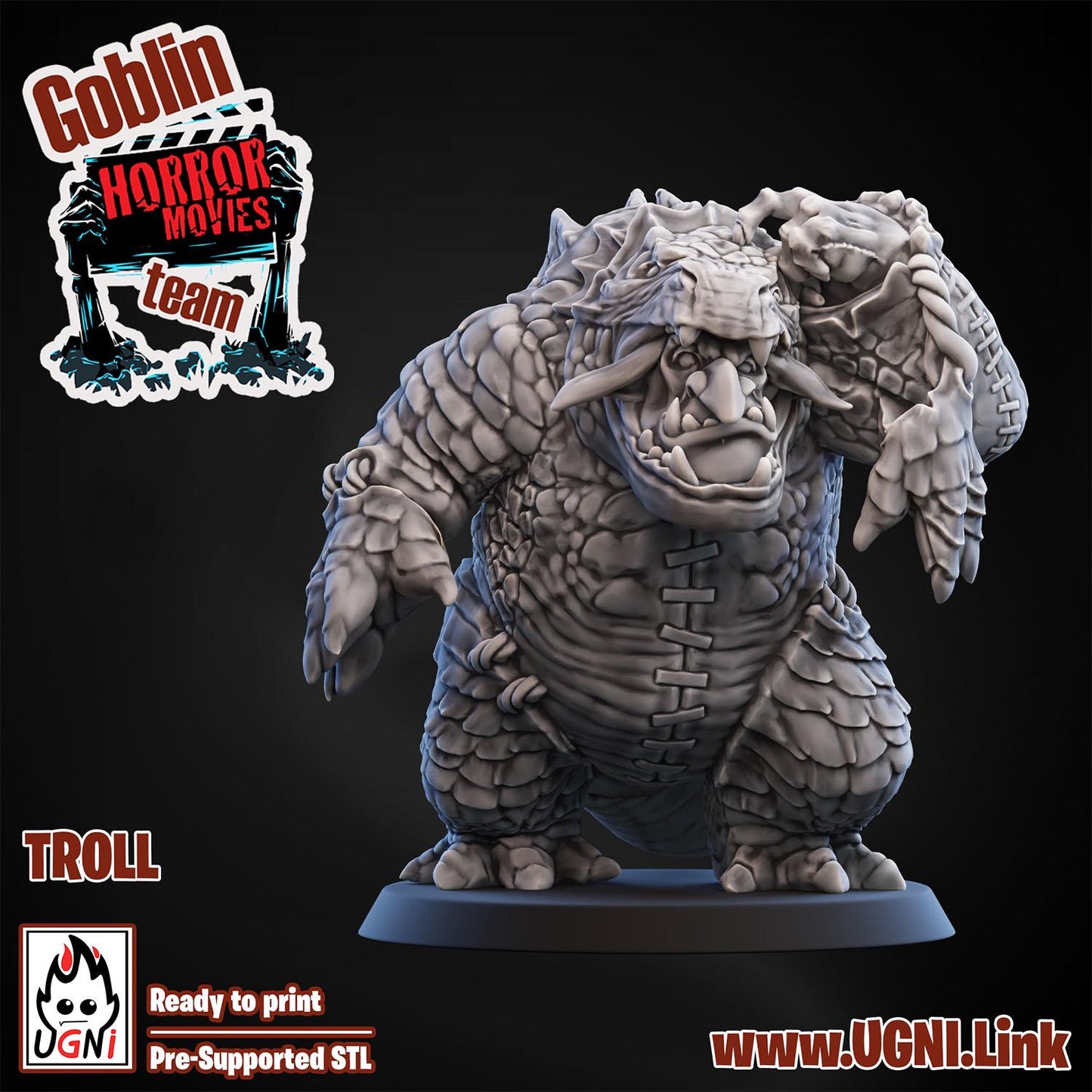 Goblin Horror Trolls | 3 Models | Big Guys | Goblin Horror Movie Team | Fantasy Football | Ugni