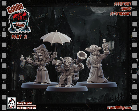 Goblin Horror Staff | 3 Models | Support Staff | Goblin Horror Movie Team | Fantasy Football | Ugni