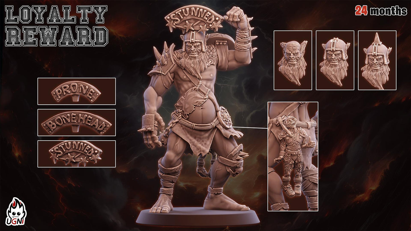 Giant | 60mm Base | Mercenary Big Guy | Fantasy Football | Ugni Miniatures | Dungeons and Dragons | TTRPG