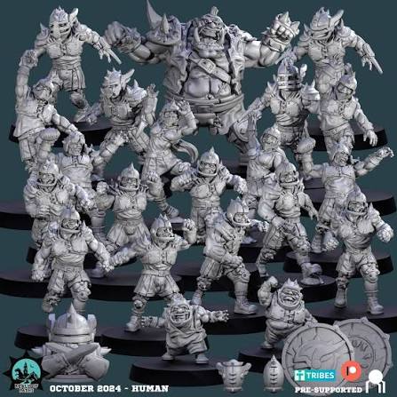 Human Team | Fantasy Football | Realm of Paths | 3D Printed Miniature | 8K Quality Resin | Bases Included | TTRPG (Copy)