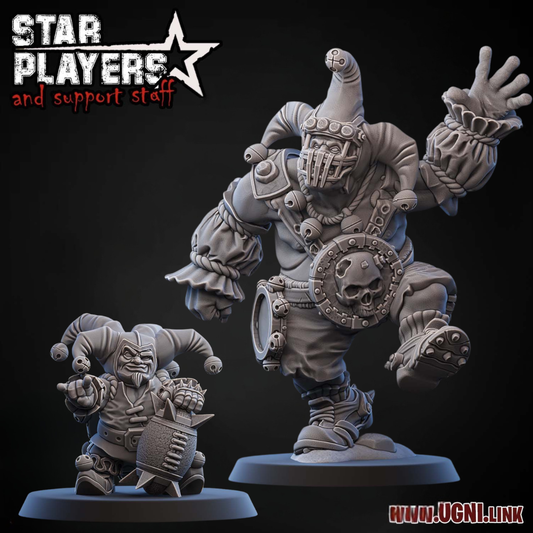 Ogre and Halfling Jester Duo  | Star Player Duo | Chess Knights | Fantasy Football | Ugni Miniatures (Copy)