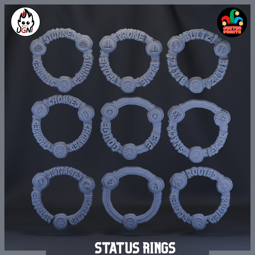 Status Tokens | Ball and Thrown Player Token | Fantasy Football | Ugni Miniatures