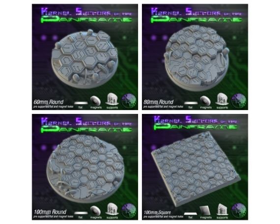 Cyberhex | Resin Bases | Square and Round | Sync Ratio Systems
