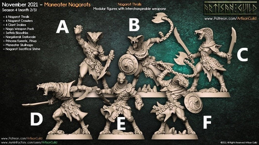 Nagarot Thralls | Yuan-Ti | Medium | 32mm | Artisan Guild | Maneater Nagarots