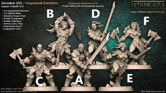 Dragonpeak Barbarians | 32mm Scale | Medium | Dragonpeak Barbarians Artisan Guild