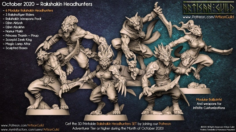 Rakshakin Headhunters | Tabaxi | Medium | 32mm | Artisan Guild | Rakshakin Headhunters