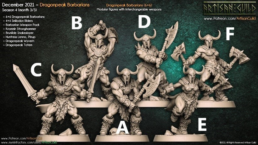 Dragonpeak Barbarians | 32mm Scale | Medium | Dragonpeak Barbarians Artisan Guild