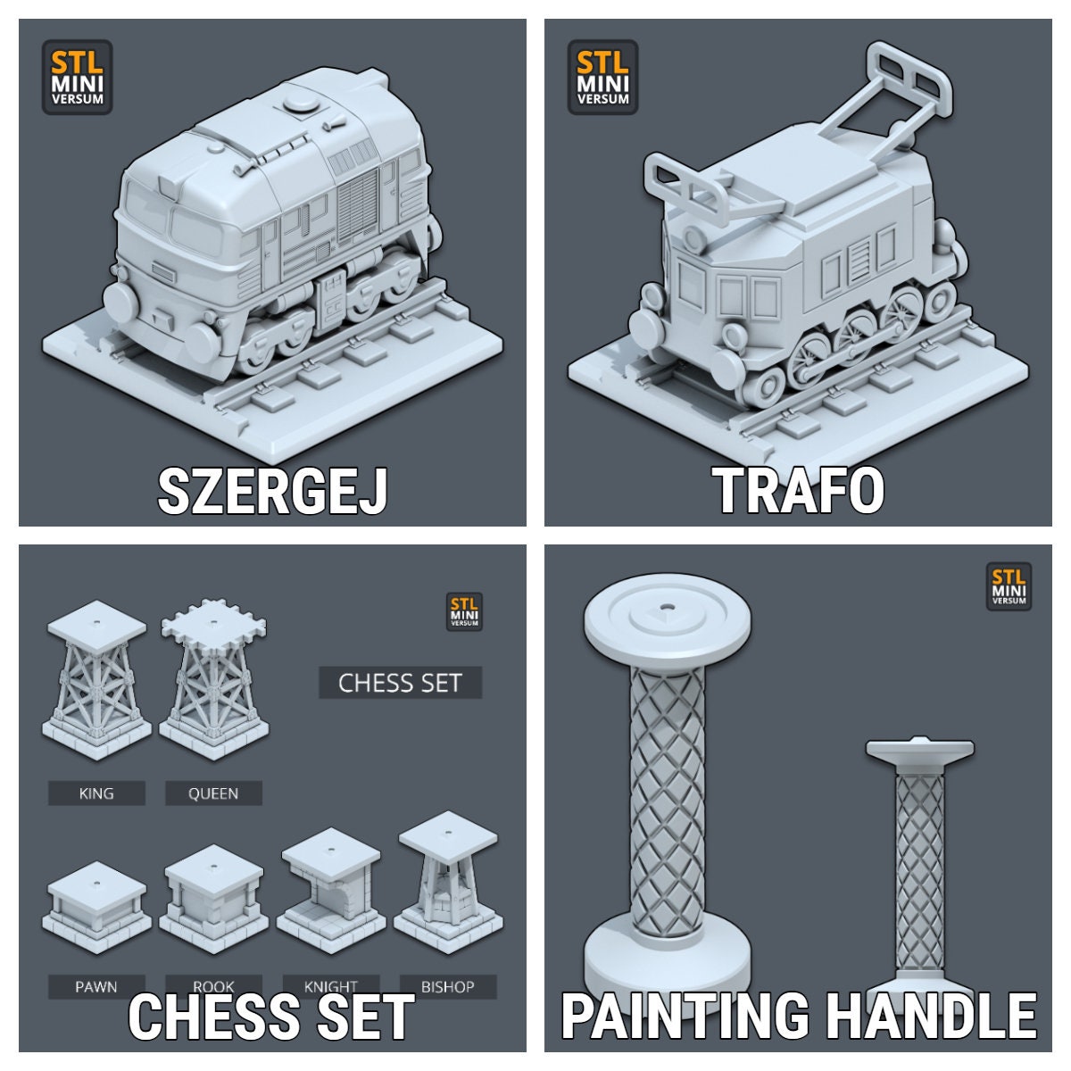 Car and Caboose Display Models | Chess Set | Painting Handle | Trains and Rails World