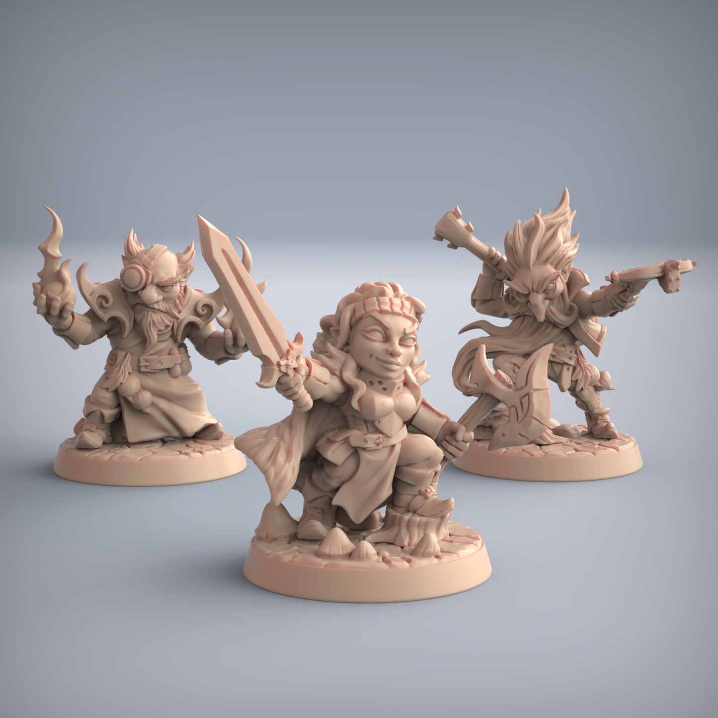 Gnome Heroes | Medium | 32mm Scale | Shortsword Tale | Artisan Guild