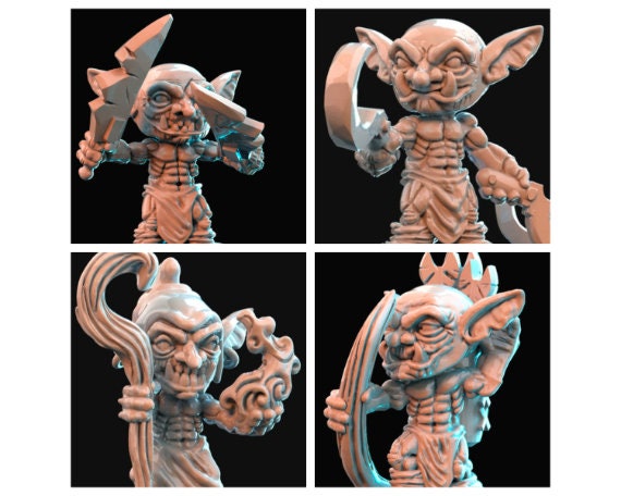 Goblin | 4 Variants | 32mm Scale | D&D | Brayan Nafarrate | Bestiary Vol. 1