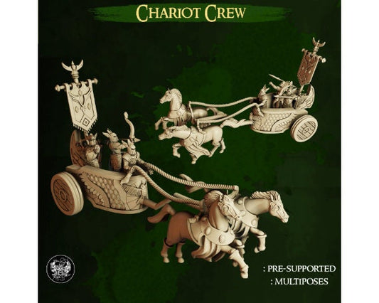 Chariot Crew | Two Options | Dwarves Vs. Elves | 32mm | Dungeons and Dragons | The Master Forge