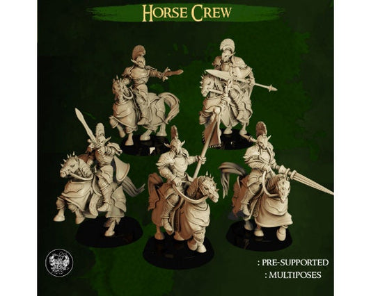 Elven Horse Crew | Dwarves Vs. Elves | Large | 32mm | Dungeons and Dragons | The Master Forge