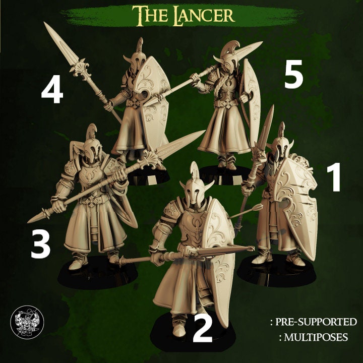 Elven Lancers | Dwarves Vs. Elves | Medium | 32mm | Dungeons and Dragons | The Master Forge