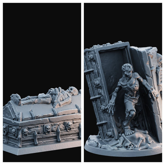 Coffins | Large | 40mm Base | Medium | Arbiter Miniatures | Legions of the Undead 2