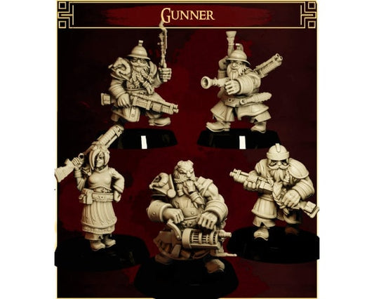 Dwarf Gunners | Dwarves Vs. Elves | 32mm | Dungeons and Dragons | The Master Forge