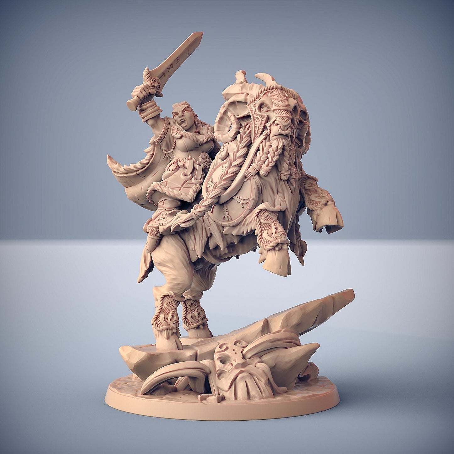 Jarl Gerta on Lok-Ghobar | Dwarven Warrior | Large | 32mm Scale | Dwarven Mountaineers | Artisan Guild