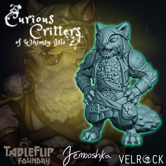 Brawler | Foxfolk | Medium | Curious Critters of Whimsy Isle | Velrock Art Miniatures