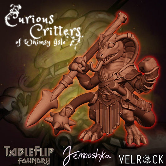 Gladiator | Dragonborn Fighter | Medium | Cute Characters | Curious Critters of Whimsy Isle | Velrock Art Miniatures