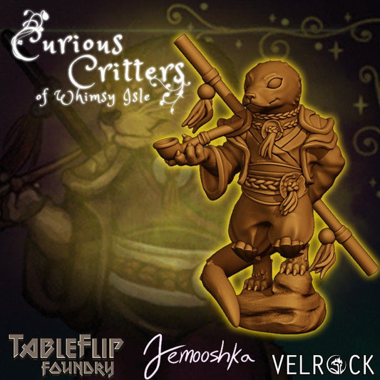 Master | Weasel Monk | Medium | Cute Characters | Curious Critters of Whimsy Isle | Velrock Art Miniatures