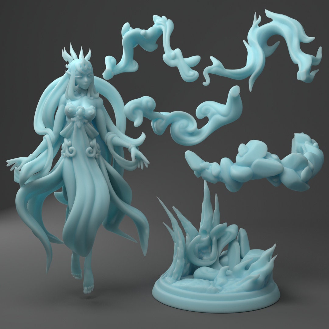 Ellie the Genasi | Air/Earth/Fire/Water Options | Dungeon Master| Medium | DND | Twin Goddess Miniatures