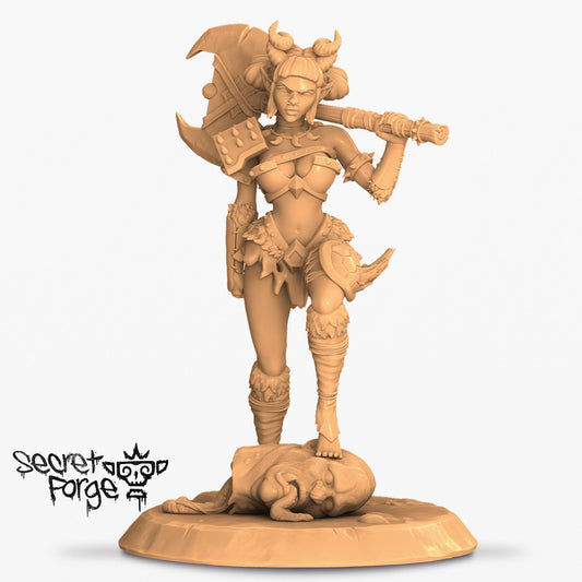 Bad Axxe Moxie | 32mm or 75mm Scale | DND | Twin Goddess Miniatures