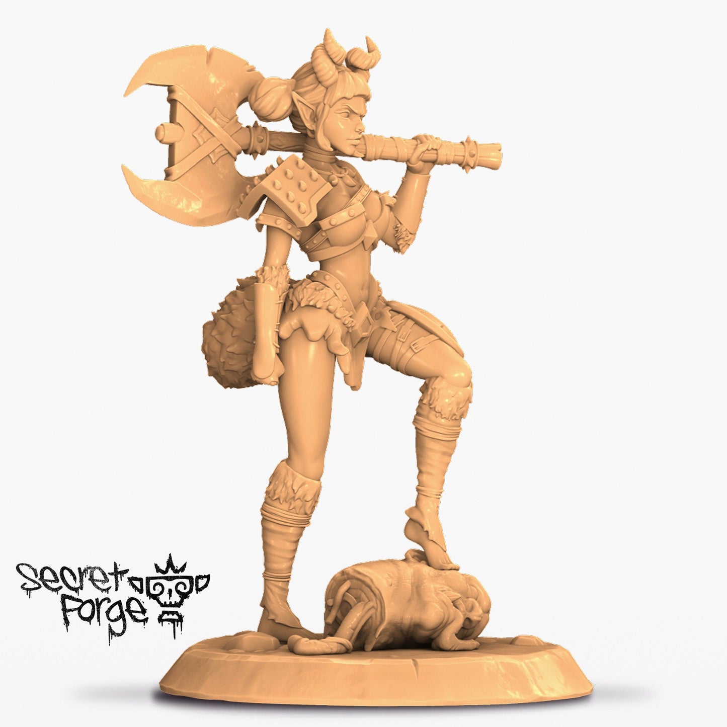 Bad Axxe Moxie | 32mm or 75mm Scale | DND | Twin Goddess Miniatures