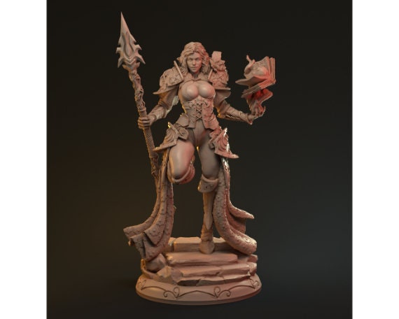 Mortsana | Human Wizard | Two Styles | ~75mm Scale | Sisters of the Dawn | Mythreal Games