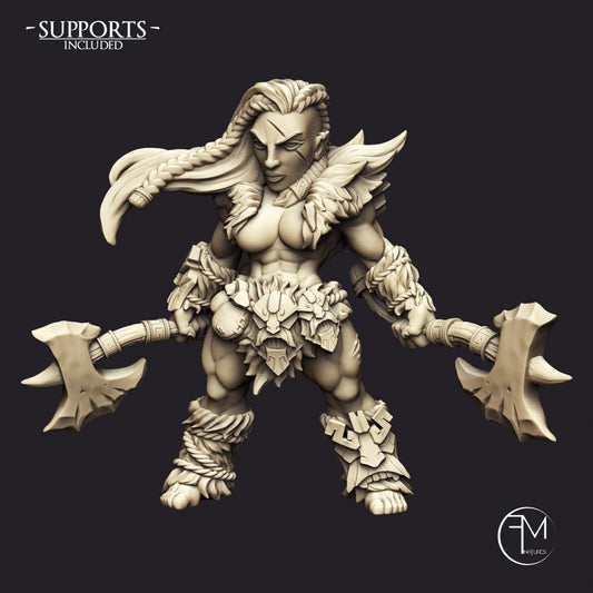 Hildara Bloodrage | Berserker Heroine | 32mm Scale | Medium | Amazons! | Francesca Musumeci